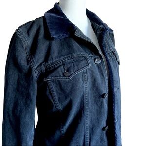 VTG Liz Claiborne velvet trimmed jean jacket